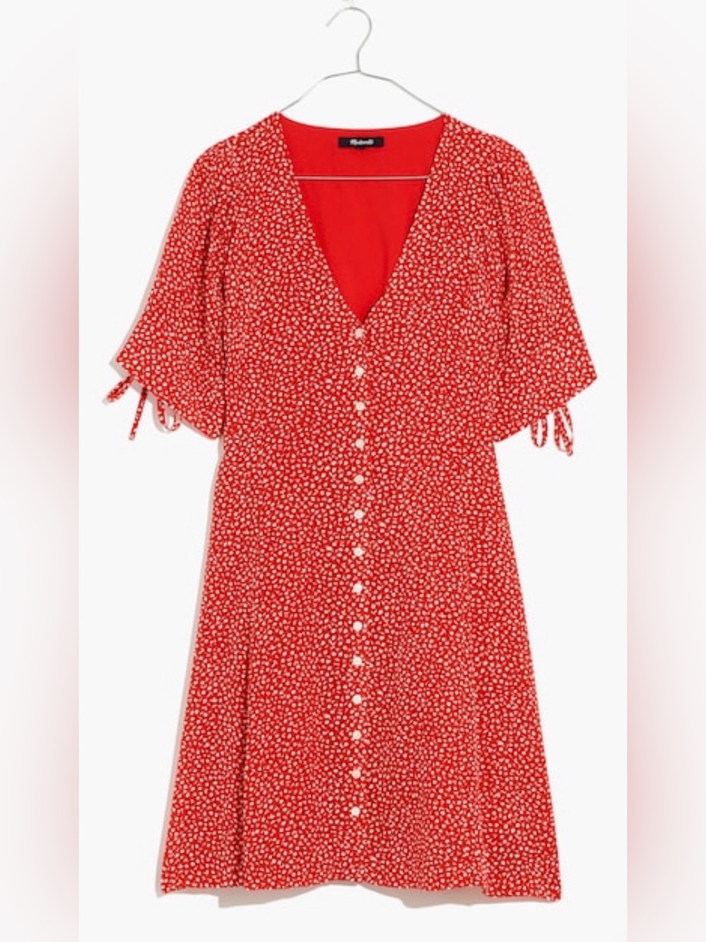 Madewell Silk Button-Front Mini Dress in Park Picnic Dress Sz 0